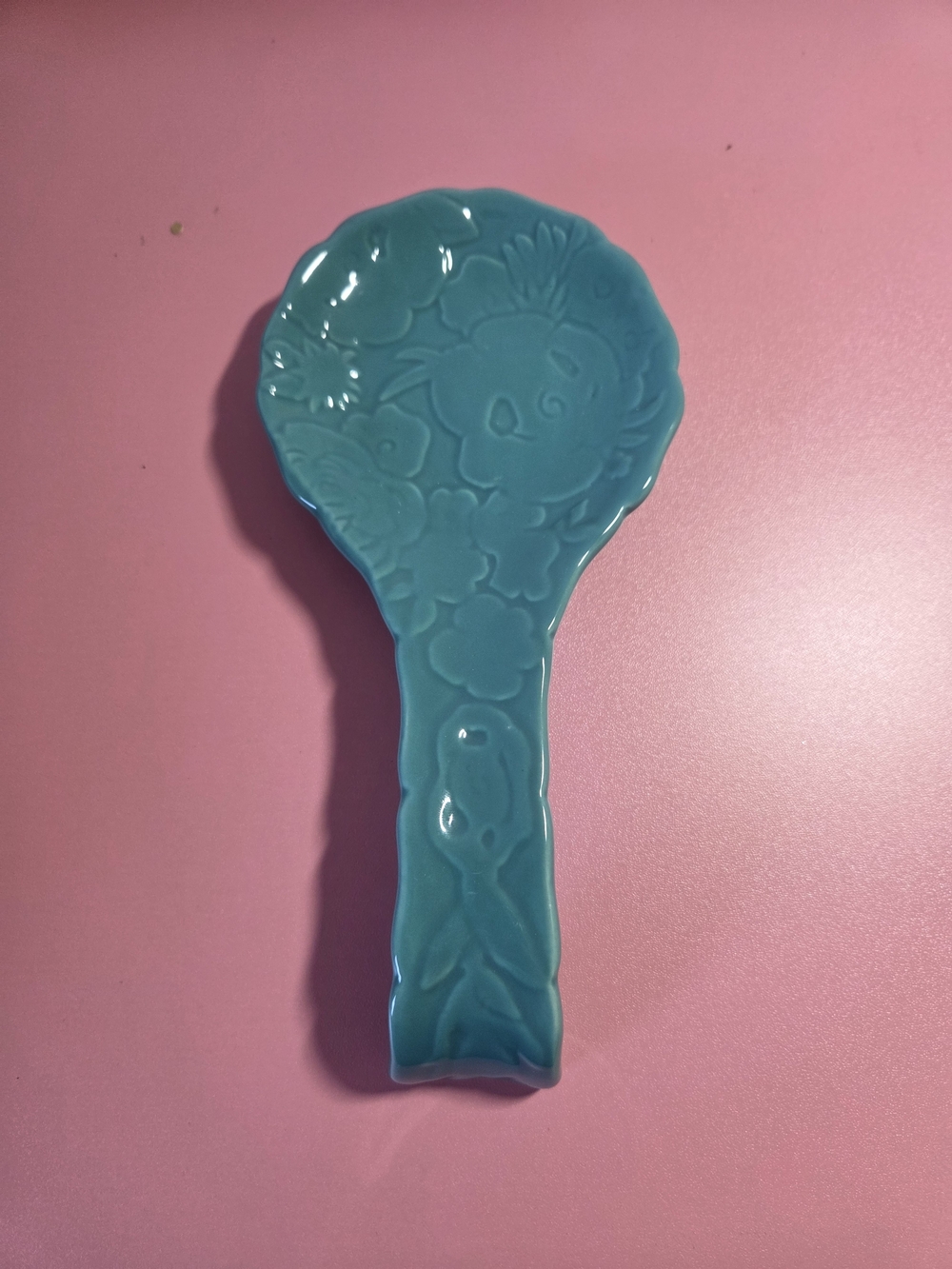Pioneer Women Turquoise Floral Ceramic Spoon Rest - Home Accents